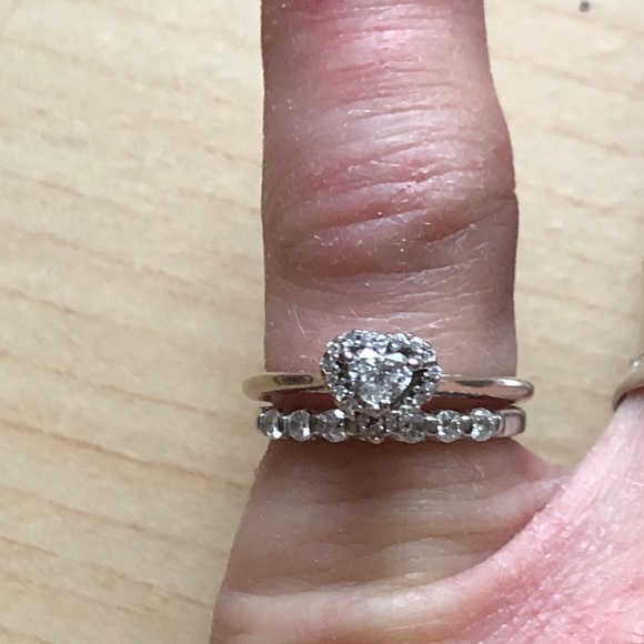 Heart Shape Genuine Diamond 14K White Gold… - Picture 15 of 15